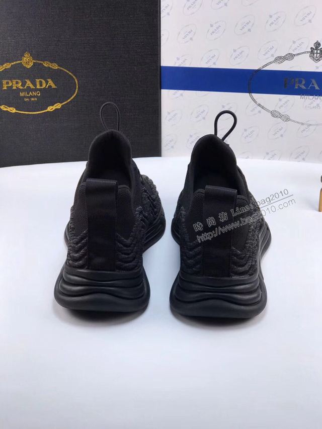PRADA男鞋 普拉達飛織防塵彈力布運動休閒鞋 四季百搭駕車男鞋  hdx13473